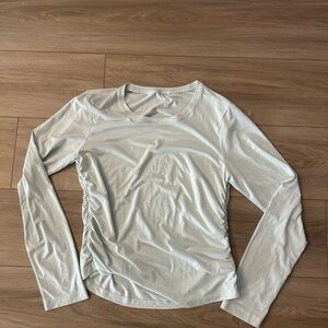 Athleta Light Blue Long Sleeve Women's Top with Synched Sides